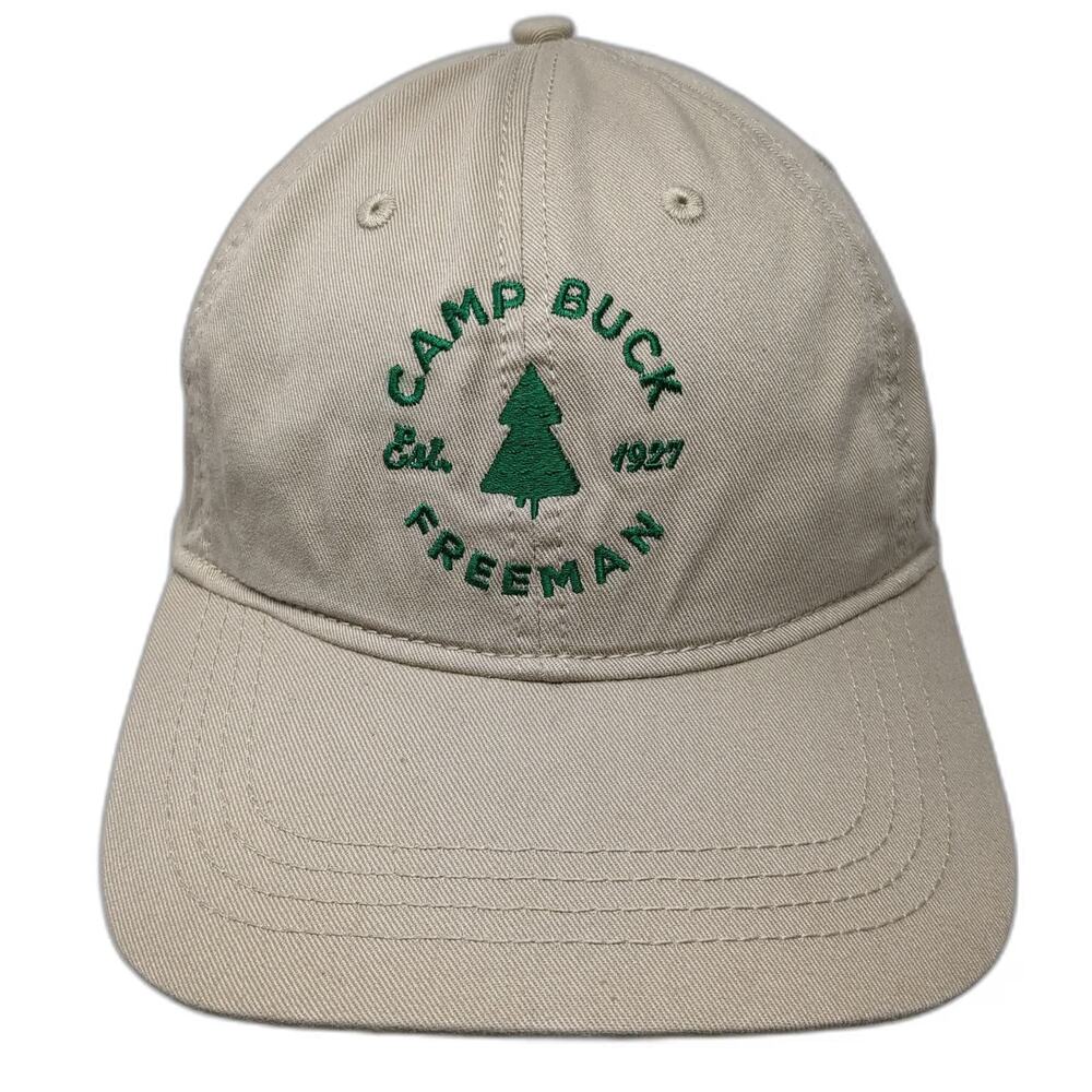 Cap America Baseball Cap Beige One Size Hat Slideback Cotton Camp Buck Freeman